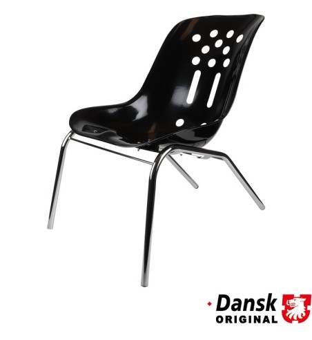 Fotel Recliner, rama chromowana, siedzisko czarne