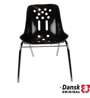 Fotel Recliner, rama chromowana, siedzisko czarne