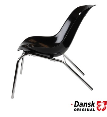 Fotel Recliner, rama chromowana, siedzisko czarne