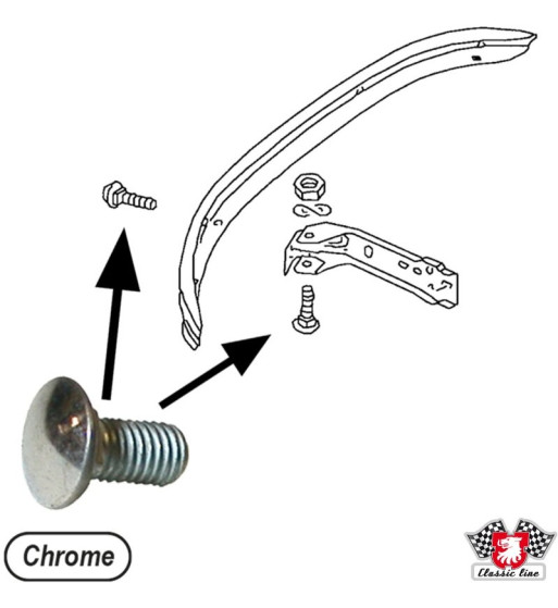 Śruba zderzaka, chrom, 8x15 mm
Śruba zderzaka, chrom, 8x15 mm