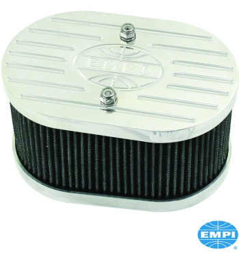 Filtr powietrza, owalny, typu Billet, aluminiowy, wysokość 4". Do samochodów Empi HPMX, IDF i D
