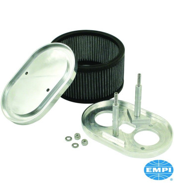 Filtr powietrza, owalny, typu Billet, aluminiowy, wysokość 4". Do samochodów Empi HPMX, IDF i D
