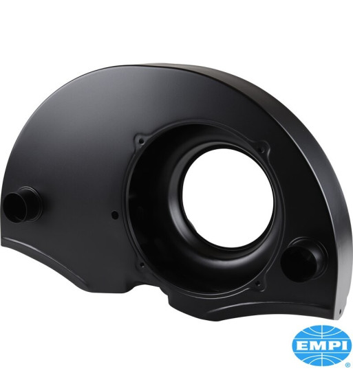 Fan shroud with air ducts and "Doghouse", 9 internal air directional baffles, 36 HP style, black