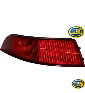 Lampa tylna z czerwonym szkłem (czerwony kierunkowskaz), wersja EU, lewa, ze znakiem E
