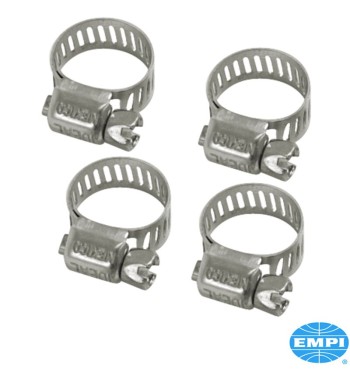 Zestaw zacisków do węża paliwowego ze stali nierdzewnej w oplocie, 1/4" i 5/16", 4 sztuki