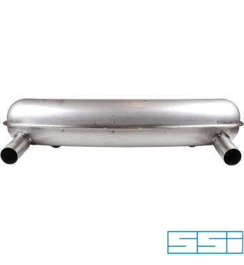 Exhaust rear, Racing, with two Ø63.5 mm tail pipes. With bolt on inlet flanges