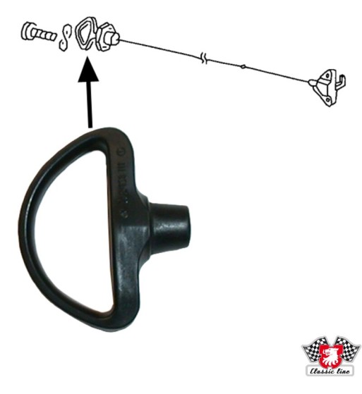Loop for release cable, fuel filler door Loop for release cable, fuel filler door