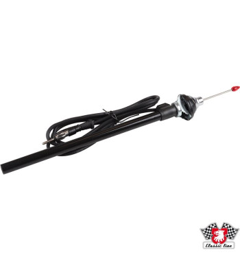 Antena Hirschmann Style, teleskopowa, regulacja 0-45 stopni, chromowana z czerwo
