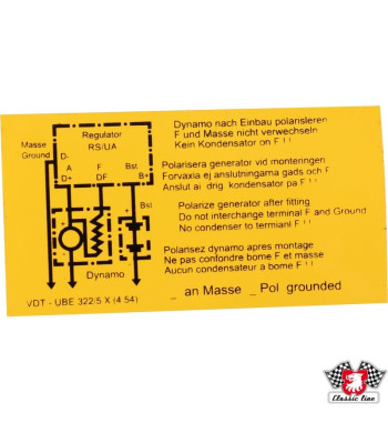 Sticker, "Polarize generator after fitting"