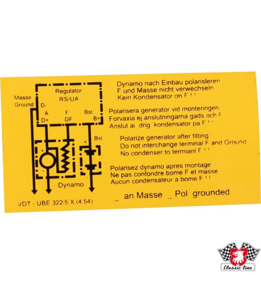 Sticker, "Polarize generator after fitting"