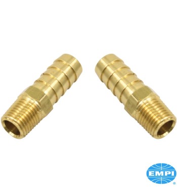 Zestaw króćców do węża układu olejowego, 1/4" męski z króćcem do węża 1/2", 2 sztuki