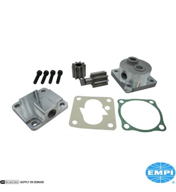 Full Flow oil pump with dished cam gear, 32 mm gears, Billet style, aluminium