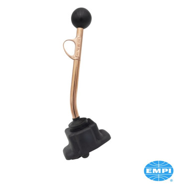 Trigger gear shift, copper plated with black knob, long, overall length 13 ½