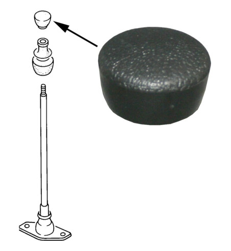 Gear shift knob, 12 mm, black