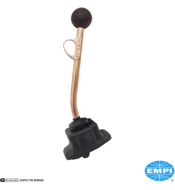 Trigger gear shift, copper plated with rosewood knob, long, overall length 13 ½
