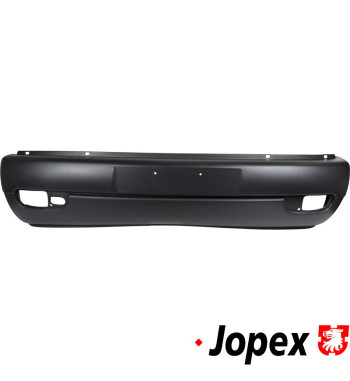 Front bumper cover with holes for fog lights, smooth, black