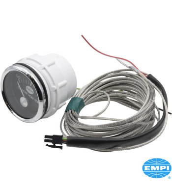 Cylinder head temperature gauge with chrome ring, 100-600°F