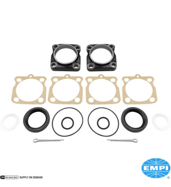 Bearing cap and seal set for rear axle, for swing axle. Includes 2 caps and seals