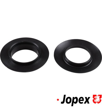 Grommet set for heat outlet in kick panel, rear, 2 pieces. Made of satin black plastic