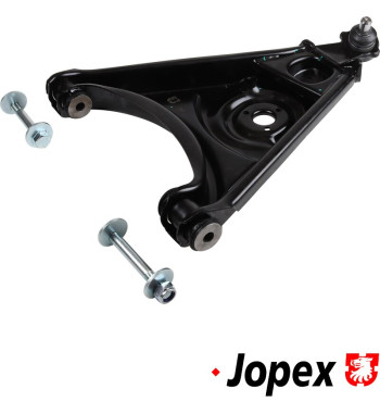 Wishbone with bushings and ball joint, front, lower, right. Late version