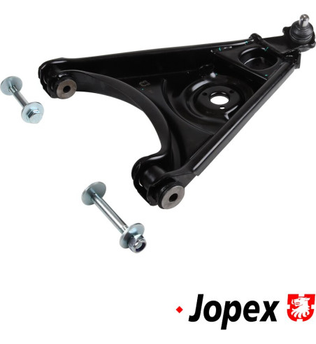 Wishbone with bushings and ball joint, front, lower, right. Late version