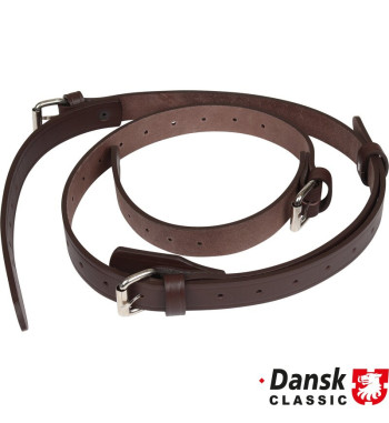 Leather strap set for luggage rack, brown, 2 pieces. Fits Leitz style luggage rack