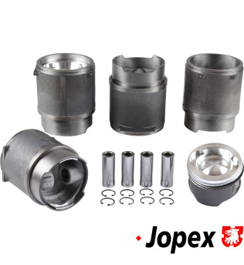 Piston and cylinder set, casted, bore 94.0 mm, stroke 76.0 mm, upper 107 mm, lower 100 mm, CLASSIC