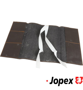 Tool bag without tools, imitation leather, grey. Length 322 mm, width 220 mm