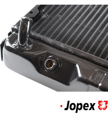 Radiator, 430x570x40 mm. Made of aluminium. For RHD vehicles