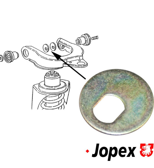 Eccentric washer for track control arm, upper, 4mm Eccentric washer for track control arm, upper, 4mm