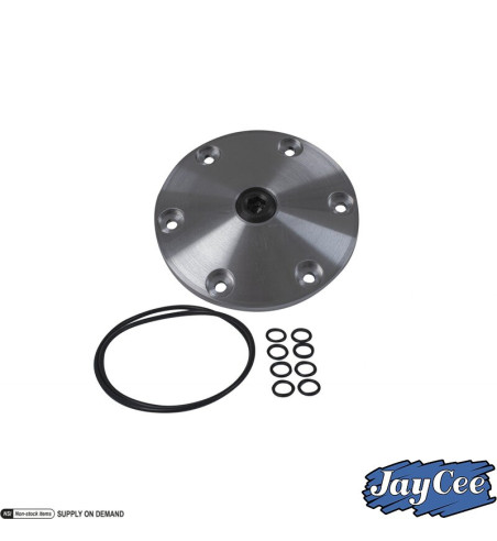 Oil sump plate, Billet Style. Madse of silver anodized aluminium