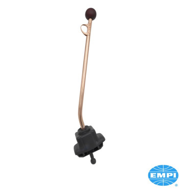 Trigger gear shift, copper plated with rosewood knob, extra long, overall length 23 ½