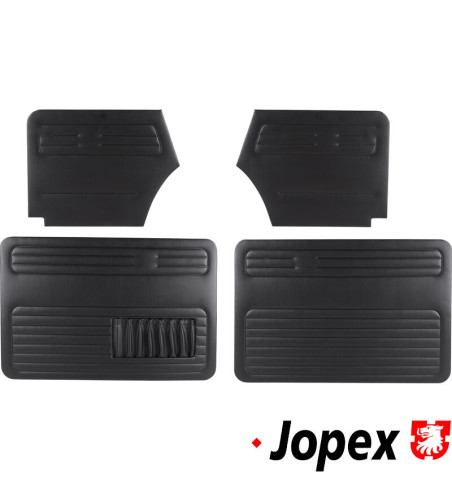 Interior door and side panel set, 4 pieces, vinyl, black