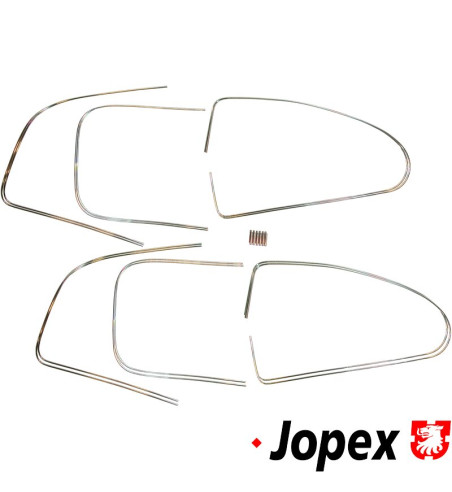 Trim set for rubber window seal, aluminium