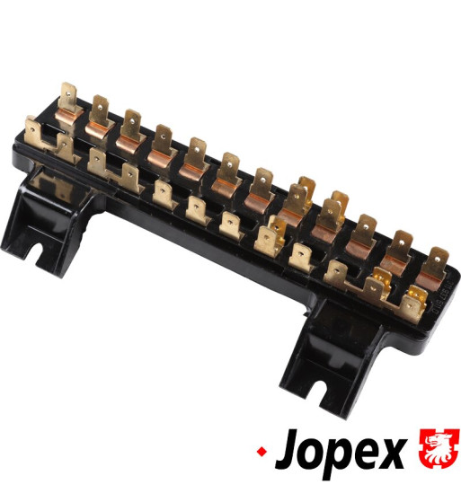 Fuse box without cover, black, for 12 fuses Fuse box without cover, black, for 12 fuses