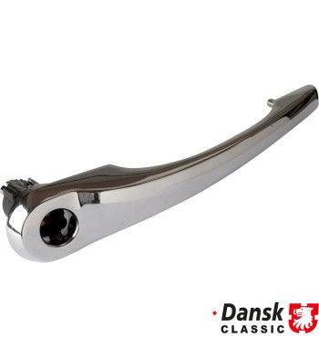 Door handle without lock cylinder, trigger and keys, chrome, left