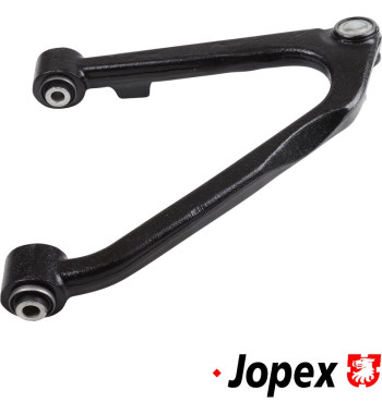 Wishbone with bushings and ball joint, front, upper, left. Late version