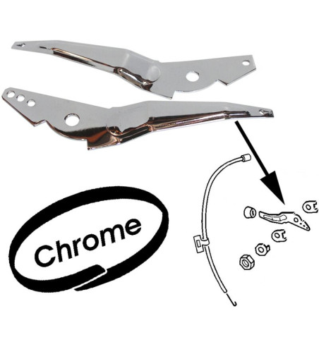 Heater cable lever set, chrome, 2 pieces