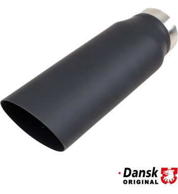 Tail pipe. Ø63.8 mm. Made of matt black powder-coated stainless steel