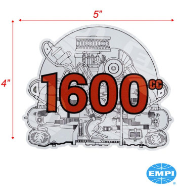 Sticker, engine 1600cc