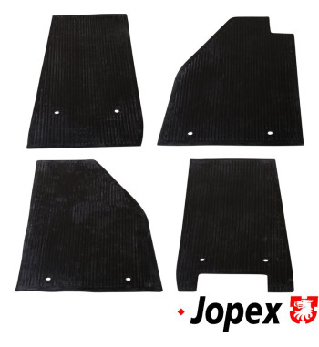 Floor mat set, front/rear, rubber, 4 pieces