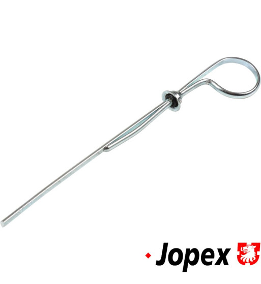 Oil dipstick. Made of white zinc plated steel Oil dipstick. Made of white zinc plated steel