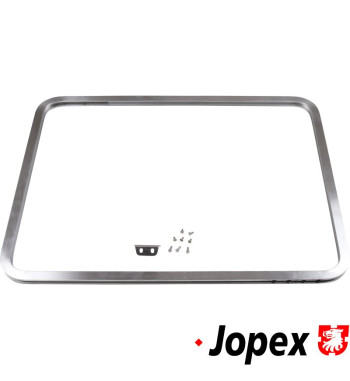 Side window frame for pop-out window including all necessary hardware. Made of aluminium