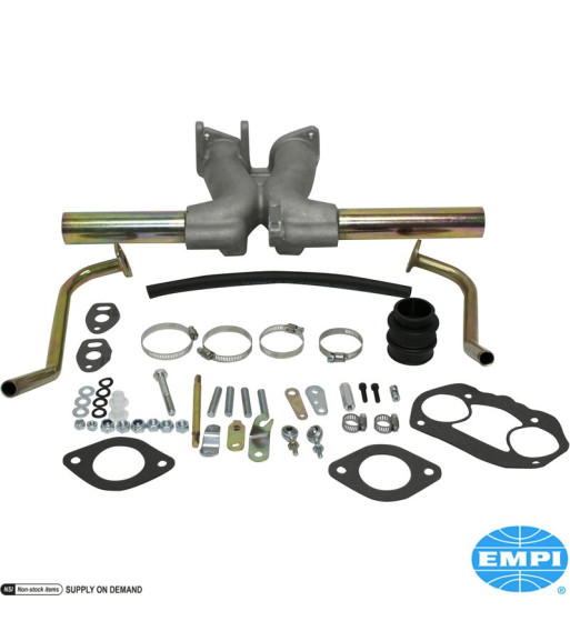 Intake manifold set with pre-heat, Deluxe, single port, HPMX, IDF or D