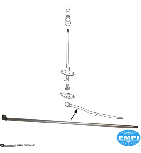 Gear shift axle, universal, overall length 1508 mm
