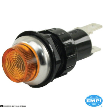Super indicator light, yellow, 12 Volt, 2 Watt. Require a 3/4 hole
