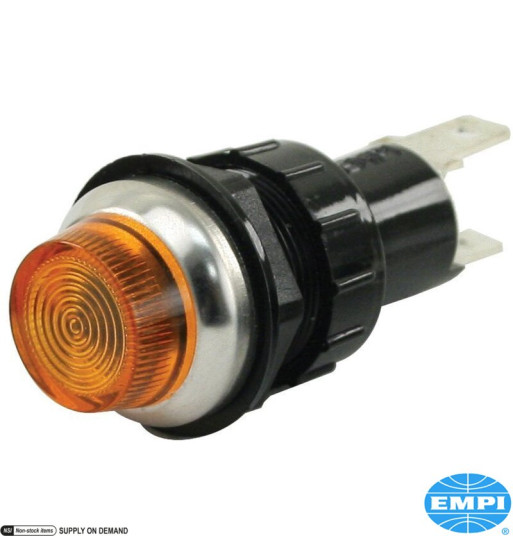 Super indicator light, yellow, 12 Volt, 2 Watt. Require a 3/4 hole Super indicator light, yellow, 12 Volt, 2 Watt. Require a 3/4 hole