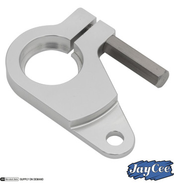 Clamp for distributor, VW Type 4, Billet style, aluminium, silver