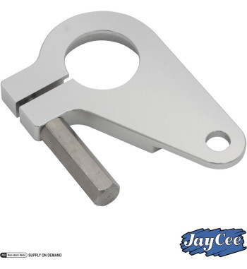 Clamp for distributor, VW Type 4, Billet style, aluminium, silver