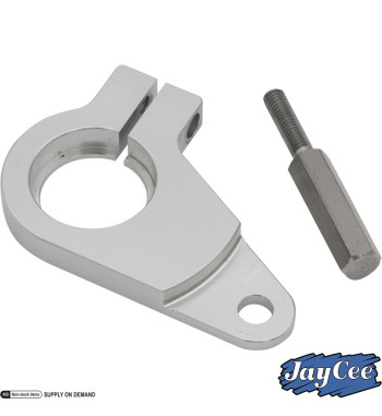 Clamp for distributor, VW Type 4, Billet style, aluminium, silver